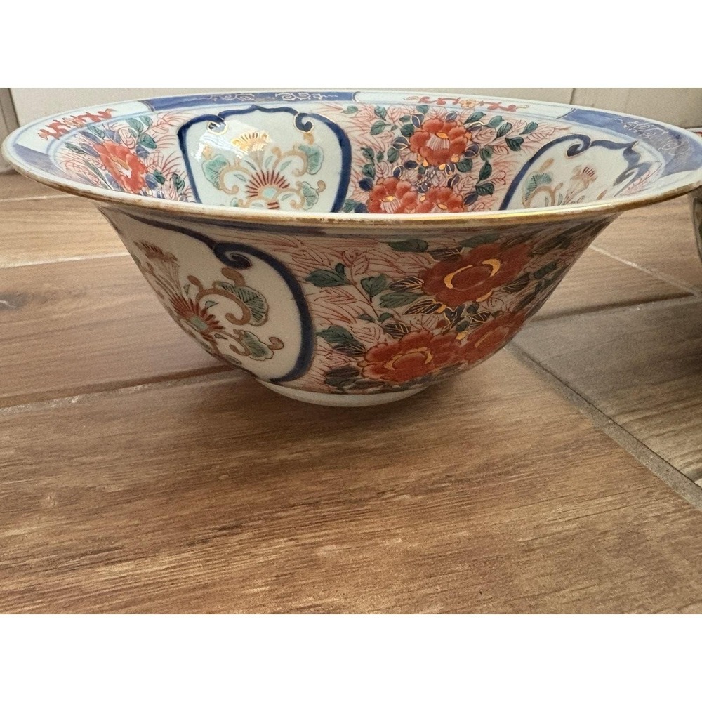 Vintage Imari Japanese lotus bowls - Picture 3 of 8